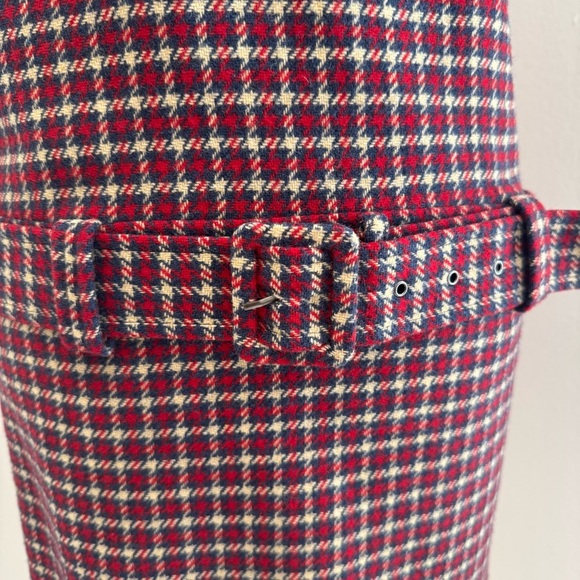 A&F Vintage Dress Plaid Drop Waist Belt Mod Academia Preppy M - Picture 4 of 7